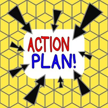 Text sign showing Action Plan. Conceptual photo proposed strategy or course of Stockillustratie