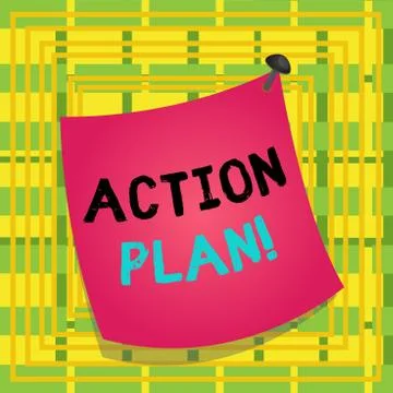 Text sign showing Action Plan. Conceptual photo proposed strategy or course of Stock Illustration