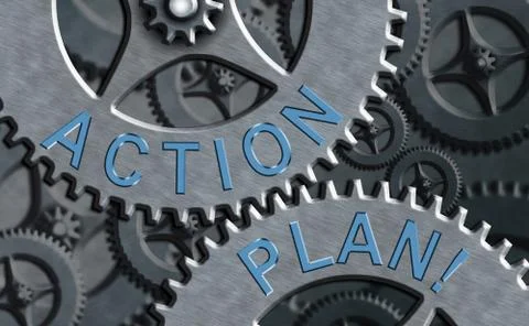 Text sign showing Action Plan. Conceptual photo proposed strategy or course of Illustrazione stock