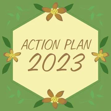 Text sign showing Action Plan 2023. Conceptual photo to do list contain numbe Illustration