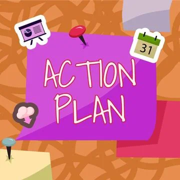 Text sign showing Action Plan. Business showcase list of things or schedule to Stock Illustration