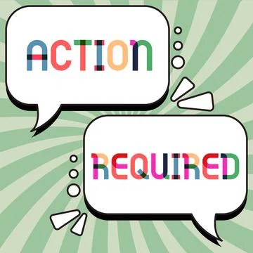 Text sign showing Action Required. Word for Regard an action from someone by Stock Illustration