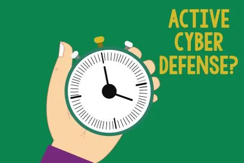 Text sign showing Active Cyber Defensequestion. Conceptual photo acting in Stock Illustration