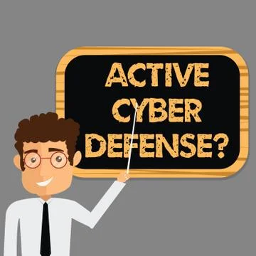 Text sign showing Active Cyber Defensequestion. Conceptual photo acting in 스톡 일러스트