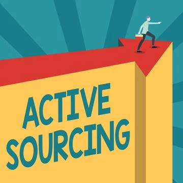 Text sign showing Active Sourcing. Business approach search for potential Illustrazione stock