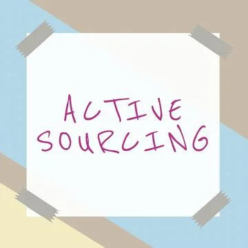 Text sign showing Active Sourcing. Business idea educational programs for adults 스톡 일러스트