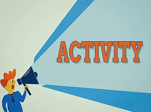 Text sign showing Activity. Conceptual photo the condition where many things are Stock Illustration