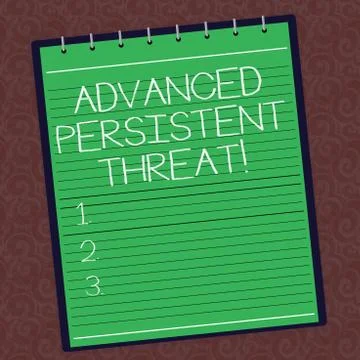 Text sign showing Advanced Persistent Threat. Conceptual photo unauthorized user Illustrazione stock