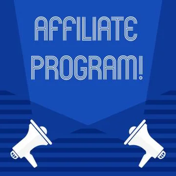 Text sign showing Affiliate Program. Conceptual photo software link songs apps Stock-Illustration