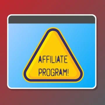 Text sign showing Affiliate Program. Conceptual photo software link songs apps Ilustração Stock