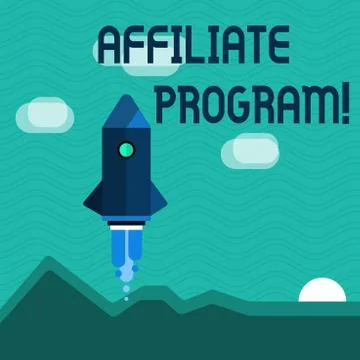 Text sign showing Affiliate Program. Conceptual photo software link songs apps Stock-Illustration