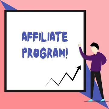 Text sign showing Affiliate Program. Conceptual photo Automated platform of two 스톡 일러스트
