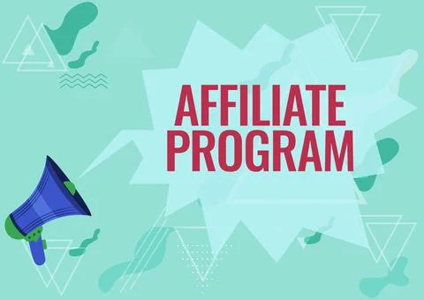 Text sign showing Affiliate Program. Business concept Automated platform of two Ilustración de archivo