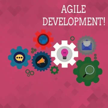 Text sign showing Agile Development. Conceptual photo alliance between 스톡 일러스트