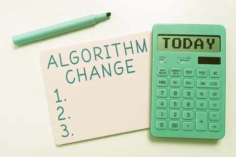 Text sign showing Algorithm Change. Word Written on managed investment of assets Stock Photos