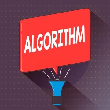 Text sign showing Algorithm. Conceptual photo procedure for solving a problem or Stock-Illustration