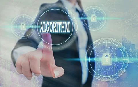 Text sign showing Algorithm. Conceptual photo a method or set of rules for Stock Photos