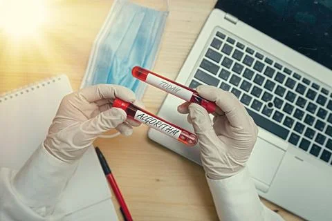 Text sign showing Algorithm. Conceptual photo a method or set of rules for Stock Photos