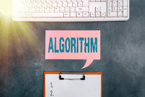 Text sign showing Algorithm. Conceptual photo a method or set of rules for 写真素材