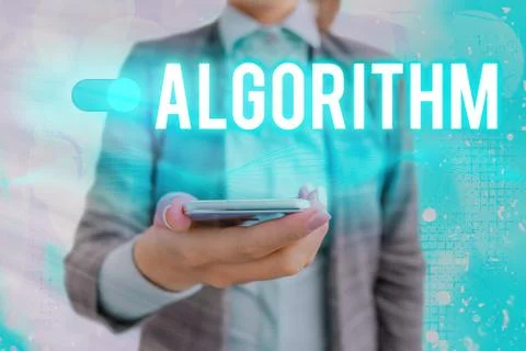 Text sign showing Algorithm. Conceptual photo procedure for solving a problem or Stock Photos