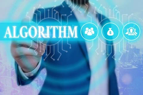 Text sign showing Algorithm. Conceptual photo procedure for solving a problem or 写真素材