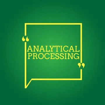 Text sign showing Analytical Processing. Conceptual photo easily View Write Illustrazione stock