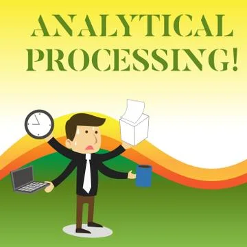 Text sign showing Analytical Processing. Conceptual photo easily View Write 스톡 일러스트