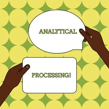 Text sign showing Analytical Processing. Conceptual photo easily View Write Illustrazione stock