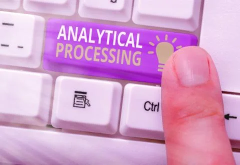 Text sign showing Analytical Processing. Conceptual photo easily View Write Foto stock