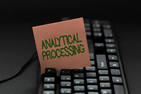 Text sign showing Analytical Processing. Word for easily View Write Reports Data Foto stock
