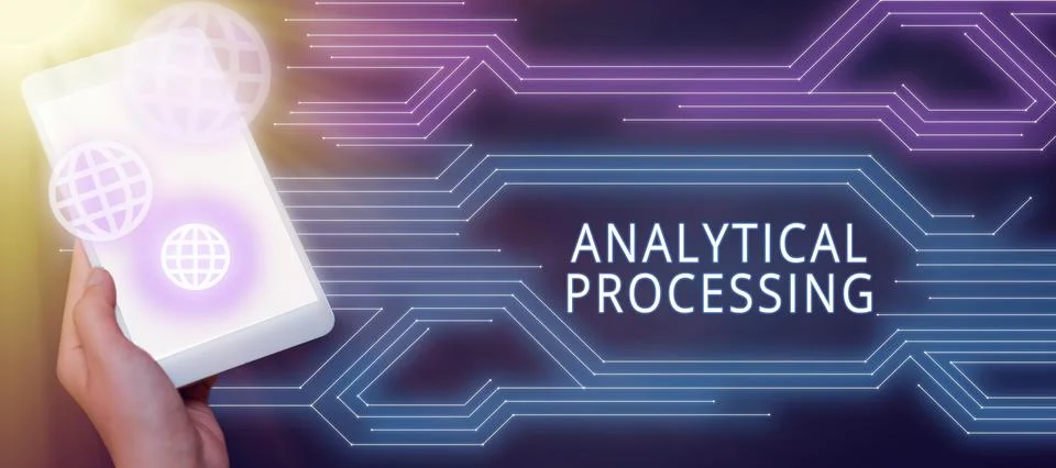 Text sign showing Analytical Processing. Conceptual photo easily View Write Foto stock
