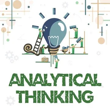 Text sign showing Analytical Thinking. Business concept break down complex Stock Illustration