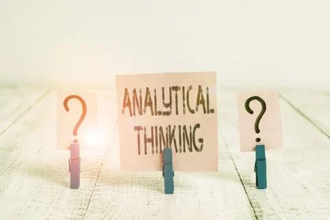 Text sign showing Analytical Thinking. Conceptual photo break down complex Stock Photos