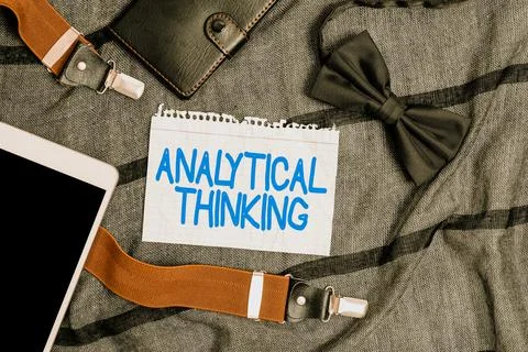 Text sign showing Analytical Thinking. Conceptual photo break down complex Stock Photos