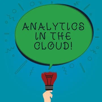 Text sign showing Analytics In The Cloud. Conceptual photo New modern online 스톡 일러스트