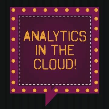 Text sign showing Analytics In The Cloud. Conceptual photo New modern online Stock Illustration