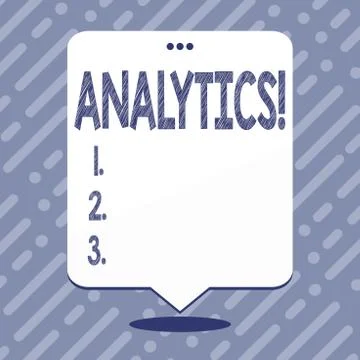 Text sign showing Analytics. Conceptual photo Data Analysis Financial Illustrazione stock