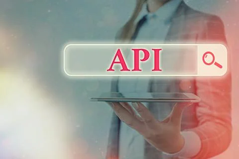 Text sign showing Api. Conceptual photo set of routines, protocols, and tools Foto stock
