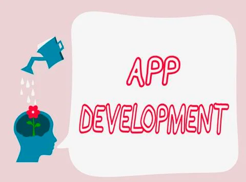 Text sign showing App Development. Conceptual photo Development services for Ilustración de archivo