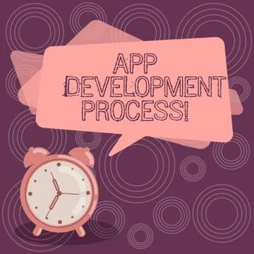 Text sign showing App Development Process. Conceptual photo prediction of Stock Illustration