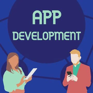Text sign showing App Development. Business concept Development services for Stock Illustration