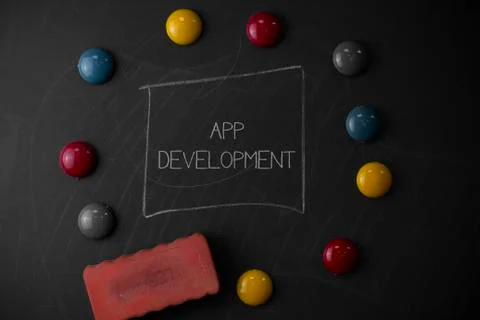 Text sign showing App Development. Conceptual photo Development services for Foto stock
