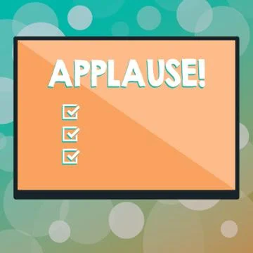 Text sign showing Applause. Conceptual photo approval or praise expressed by Stock Illustration