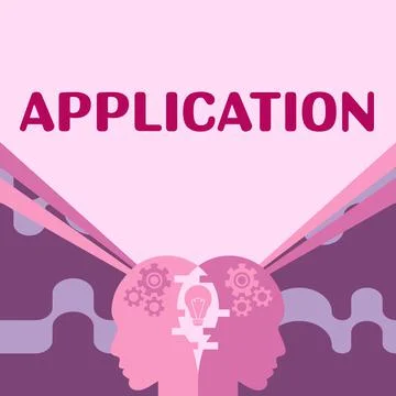 Text sign showing Application. Business approach an order for something formal Stock Illustration