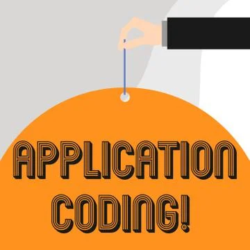 Text sign showing Application Coding. Conceptual photo process by which a mob 스톡 일러스트