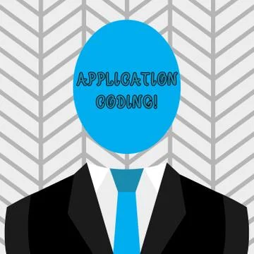Text sign showing Application Coding. Conceptual photo process by which a mob 스톡 일러스트