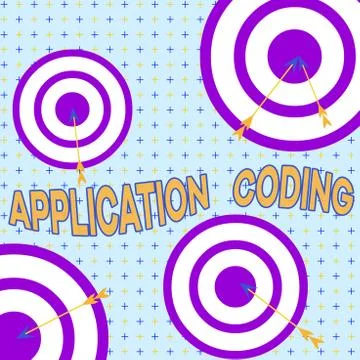 Text sign showing Application Coding. Conceptual photo process by which a mobile Stock-Illustration