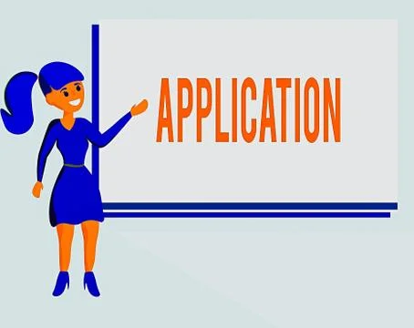 Text sign showing Application. Conceptual photo an order for something formal Stock Illustration