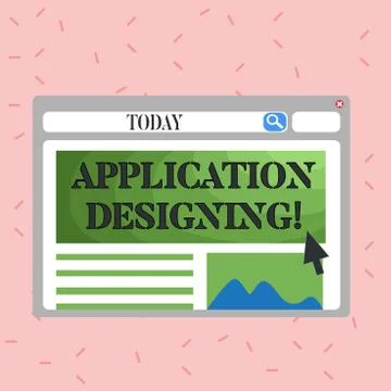 Text sign showing Application Designing. Conceptual photo develops software Stock Illustration
