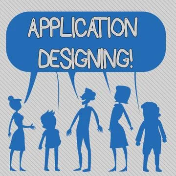 Text sign showing Application Designing. Conceptual photo develops software 스톡 일러스트
